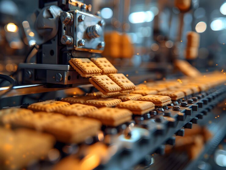 Hard sweet biscuit cutter machine for industrial sweet biscuit production lines